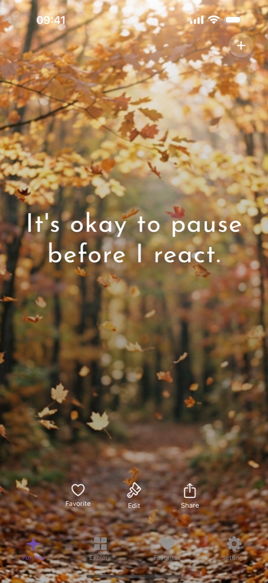 Lumen affirmation card with AI background